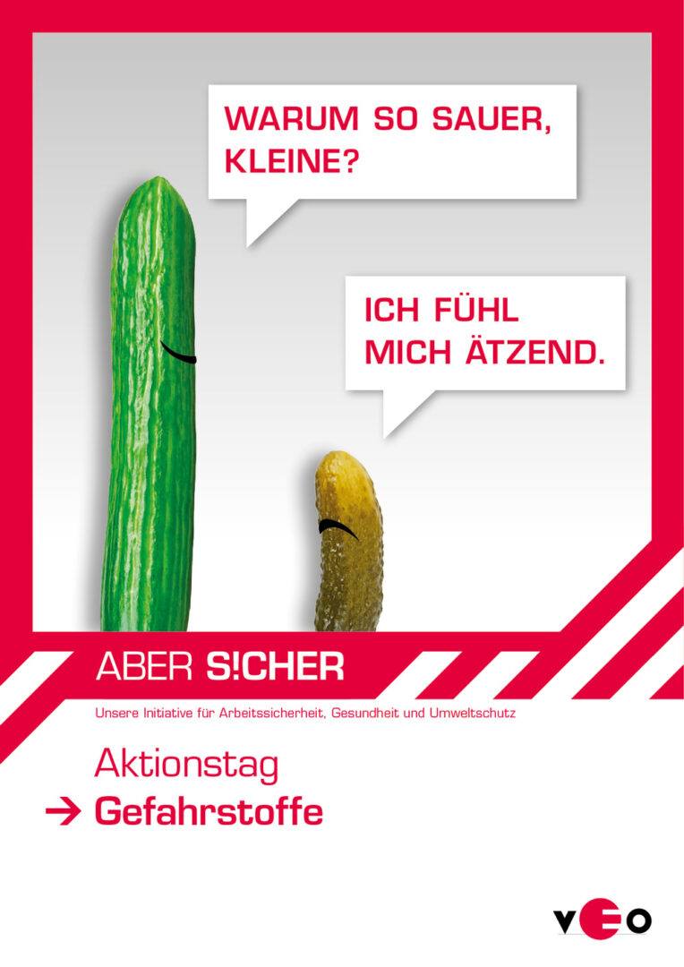 ABER S!CHER Kampagnenplakat zum Thema Gefahrstoffe